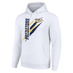 Nashville Predators Starter Color Scratch Fleece Pullover Hoodie - White Hoodies