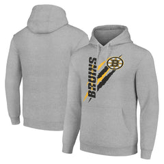 Boston Bruins Starter Color Scratch Fleece Pullover Hoodie - Heather Gray Hoodies