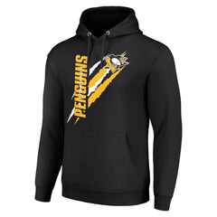 Pittsburgh Penguins Starter Color Scratch Fleece Pullover Hoodie - Black Hoodies