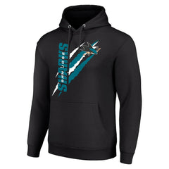 San Jose Sharks Starter Color Scratch Fleece Pullover Hoodie - Black Hoodies