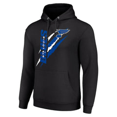 St. Louis Blues Starter Color Scratch Fleece Pullover Hoodie - Black Hoodies