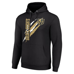 Vegas Golden Knights Starter Color Scratch Fleece Pullover Hoodie - Black Hoodies