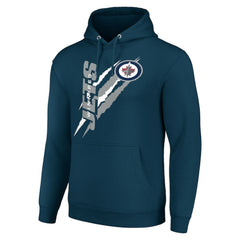Winnipeg Jets Starter Color Scratch Fleece Pullover Hoodie - Blue Hoodies