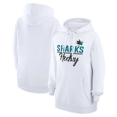 San Jose Sharks G-III 4Her by Carl Banks Women's Team Fleece Pullover Hoodie - White Hoodies