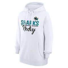 San Jose Sharks G-III 4Her by Carl Banks Women's Team Fleece Pullover Hoodie - White Hoodies