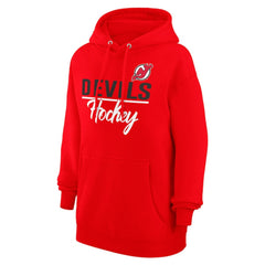 New Jersey Devils G-III 4Her by Carl Banks Women's Team Fleece Pullover Hoodie - Red Jerseys