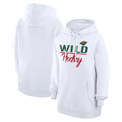 Minnesota Wild G-III 4Her by Carl Banks Women's Team Fleece Pullover Hoodie - White Hoodies