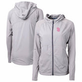 San Diego Padres Cutter & Buck Women's City Connect Adapt Eco Knit Hybrid Recycled Full-Zip Hoodie Gray