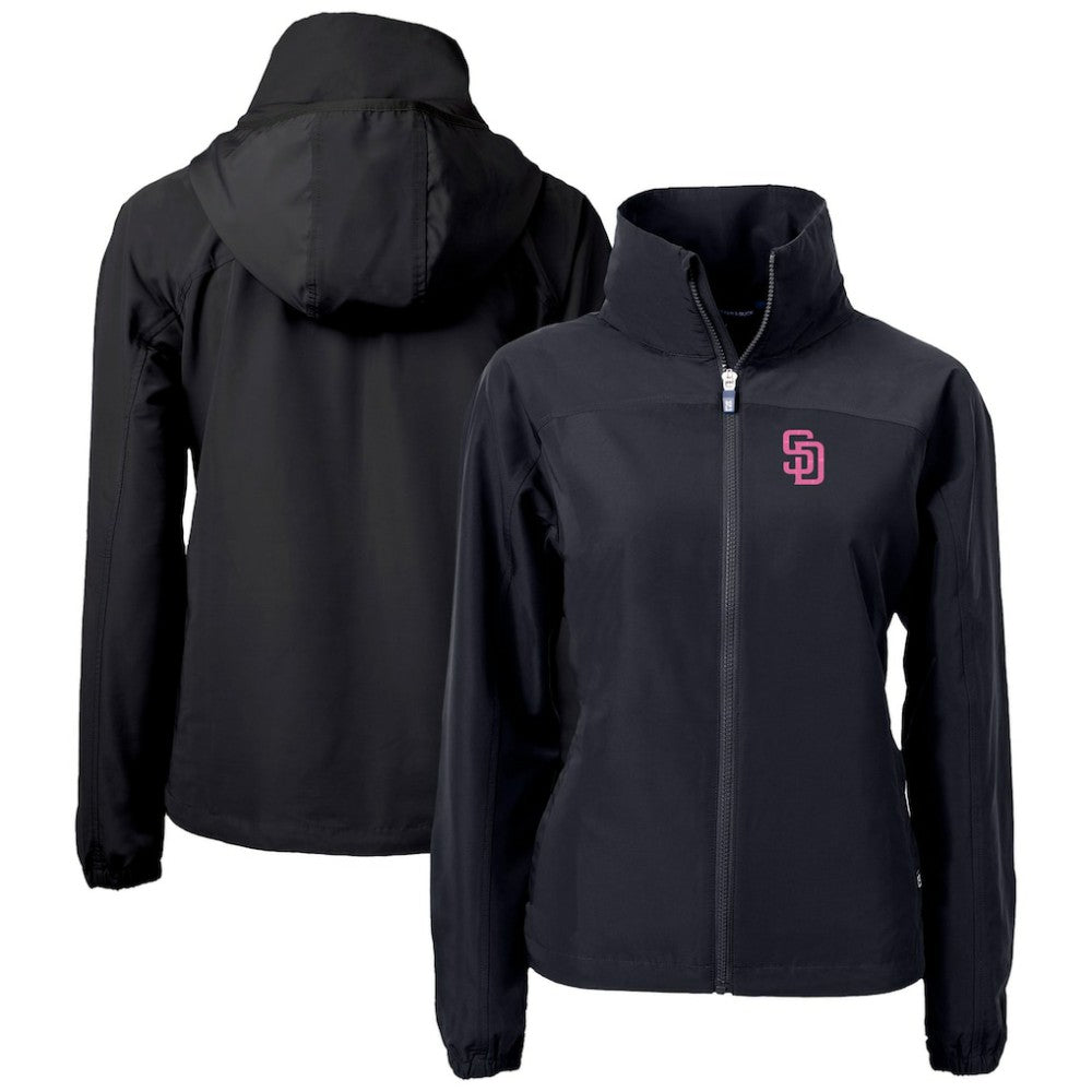 San Diego Padres Cutter & Buck Women's City Connect Charter Eco Recycled Full-Zip Jacket Black