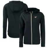 Washington Nationals Cutter & Buck Women's City Connect Daybreak Eco Recycled Full-Zip Hoodie Black