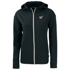 Washington Nationals Cutter & Buck Women's City Connect Daybreak Eco Recycled Full-Zip Hoodie Black