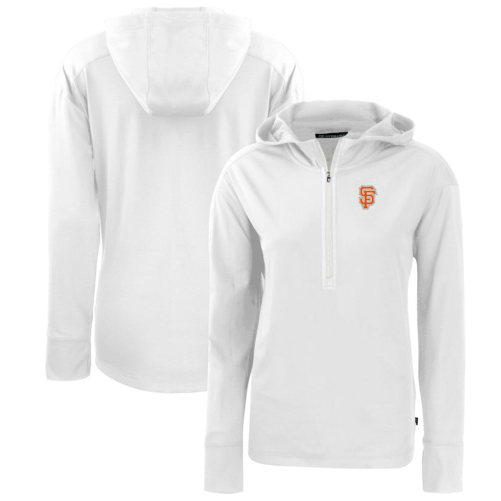 San Francisco Giants Cutter & Buck Women's City Connect Daybreak Eco Recycled Half-Zip Hoodie White
