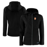 San Francisco Giants Cutter & Buck Women's City Connect Evoke Eco Softshell Recycled Full-Zip Hoodie Jacket Black