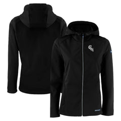 Chicago White Sox Cutter & Buck Women's City Connect Evoke Eco Softshell Recycled Full-Zip Hoodie Jacket Black