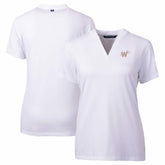 Washington Nationals Cutter & Buck Women's City Connect Forge Heathered Stretch Blade Top White