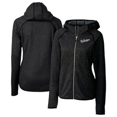 Los Angeles Dodgers Cutter & Buck Women's City Connect Mainsail Full-Zip Hooded Jacket Heather Charcoal
