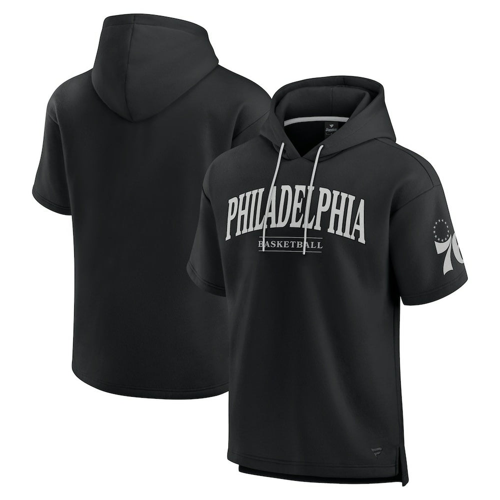 Philadelphia 76ers Elements Ready Short Sleeve Pullover Hoodie - Black discount
