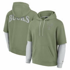Milwaukee Bucks Elements Sleek Pullover Hoodie - Olive shop