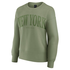 New York Knicks Women's Elements Flow Pullover Sweatshirt - Olive outlet