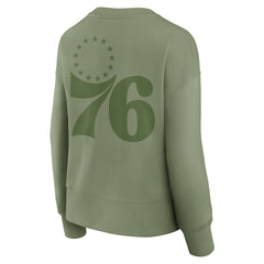 Philadelphia 76ers Women's Elements Flow Pullover Sweatshirt - Olive outlet