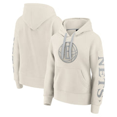 Brooklyn Nets Women's Elements Next Pullover Hoodie - Cream outlet