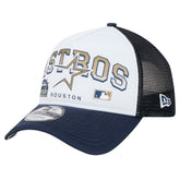 Houston Astros Retro Wordmark 9FORTY A-Frame Trucker Adjustable Hat White