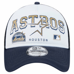 Houston Astros Retro Wordmark 9FORTY A-Frame Trucker Adjustable Hat White