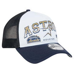 Houston Astros Retro Wordmark 9FORTY A-Frame Trucker Adjustable Hat White