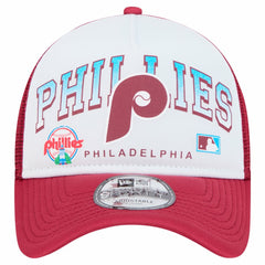 Philadelphia Phillies Retro Wordmark 9FORTY A-Frame Trucker Adjustable Hat White