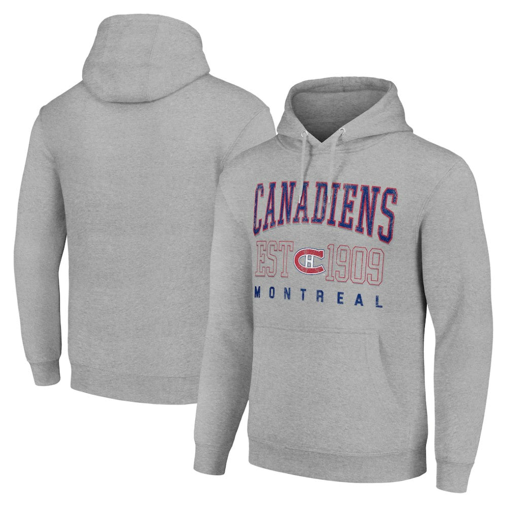 Montreal Canadiens Starter Retro Graphic Pullover Hoodie - Heather Gray Hoodies