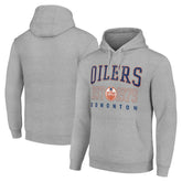 Edmonton Oilers Starter Retro Graphic Pullover Hoodie - Heather Gray Hoodies