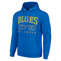 St. Louis Blues Starter Retro Graphic Pullover Hoodie - Royal Hoodies