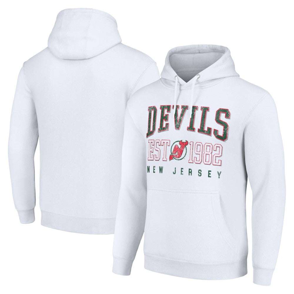 New Jersey Devils Starter Retro Graphic Pullover Hoodie - White Jerseys