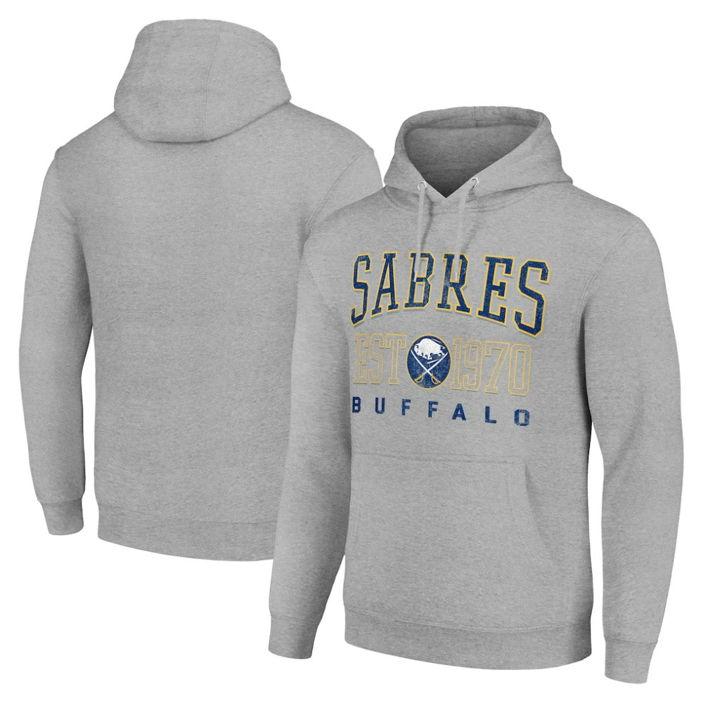 Buffalo Sabres Starter Retro Graphic Pullover Hoodie - Heather Gray Hoodies