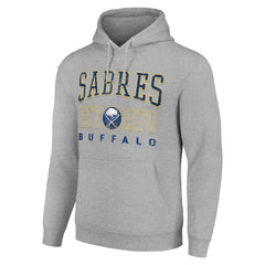 Buffalo Sabres Starter Retro Graphic Pullover Hoodie - Heather Gray Hoodies