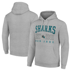 San Jose Sharks Starter Graphic Pullover Hoodie - Heather Gray Hoodies