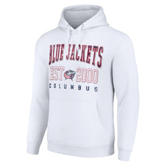 Columbus Blue Jackets Starter Graphic Pullover Hoodie - White Hoodies