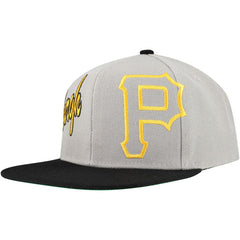 Pittsburgh Pirates Knock Out Panel Snapback Hat Gray