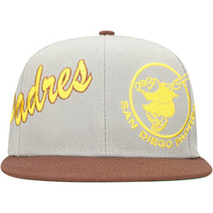 San Diego Padres Knock Out Panel Snapback Hat Gray/Brown