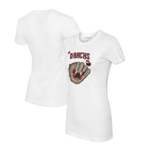 Arizona Diamondbacks Tiny Turnip Women's Butterfly Glove T-Shirt White