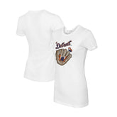 Detroit Tigers Tiny Turnip Women's Butterfly Glove T-Shirt White