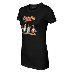 Baltimore Orioles Tiny Turnip Women's Gnomes T-Shirt Black