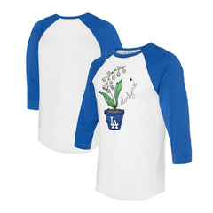 Los Angeles Dodgers Tiny Turnip Unisex Lilies & Ladybugs 3/4-Sleeve Raglan T-Shirt White/Royal