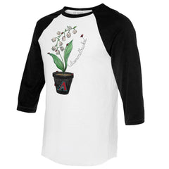 Arizona Diamondbacks Tiny Turnip Unisex Lilies & Ladybugs 3/4-Sleeve Raglan T-Shirt White/Black
