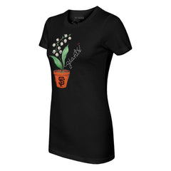 San Francisco Giants Tiny Turnip Women's Lilies & Ladybugs T-Shirt Black