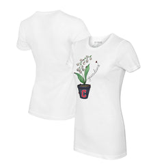 Cleveland Guardians Tiny Turnip Women's Lilies & Ladybugs T-Shirt White