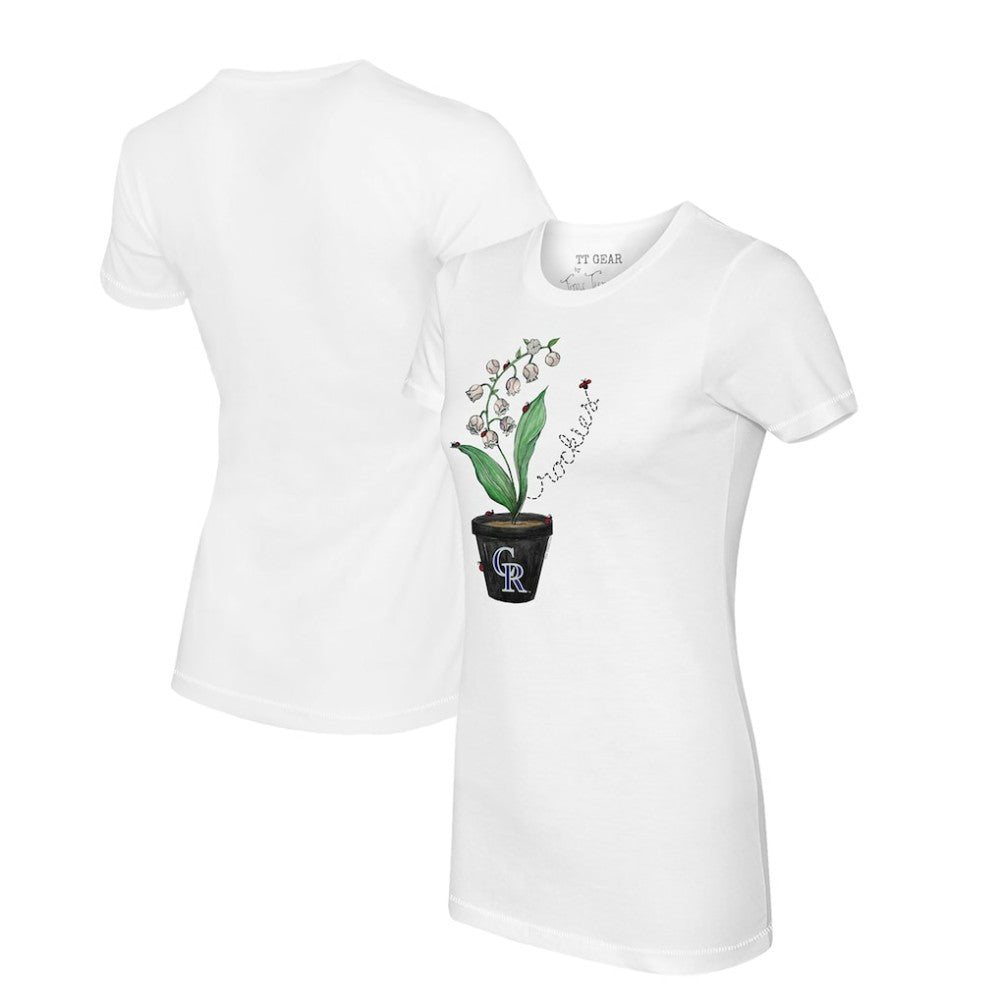 Colorado Rockies Tiny Turnip Women's Lilies & Ladybugs T-Shirt White