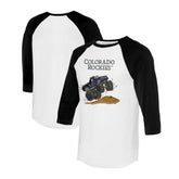 Colorado Rockies Tiny Turnip Unisex Monster Truck 3/4-Sleeve Raglan T-Shirt White/Black