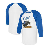 Los Angeles Dodgers Tiny Turnip Unisex Monster Truck 3/4-Sleeve Raglan T-Shirt White/Royal