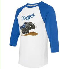 Los Angeles Dodgers Tiny Turnip Unisex Monster Truck 3/4-Sleeve Raglan T-Shirt White/Royal